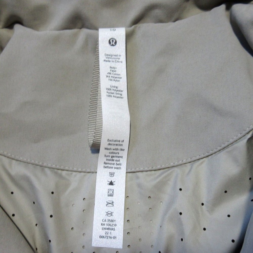 NWT Lululemon Always There Short Trench in Raw Linen Removable Hood Coat 10 - Picture 5 of 7